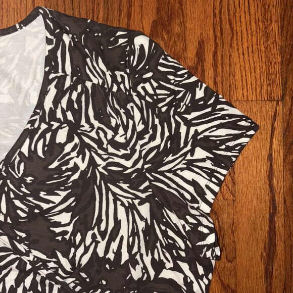 CHARTER CLUB NWT Brown & White Wrap-Style Top - Size 2X - Picture 2 of 5